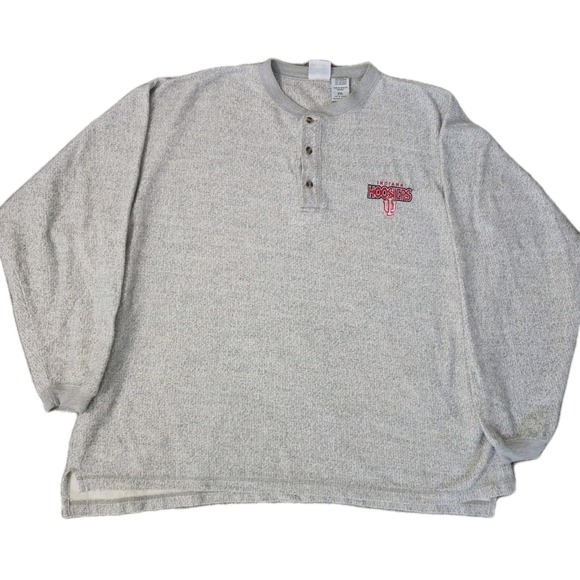 Pro Edge Other - Vintage Indiana Hoosiers Sweatshirt Henley 90s Size 3XL Gray Pro Edge
